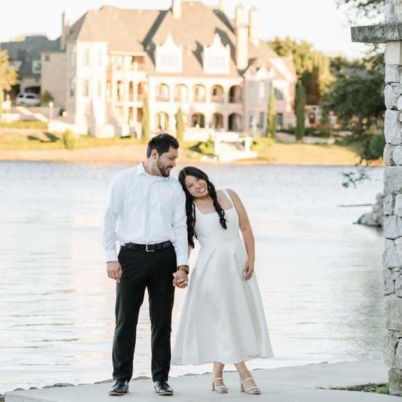 Dressy Collection Square Neck Sateen Midi Gown - Picture 4 of 4